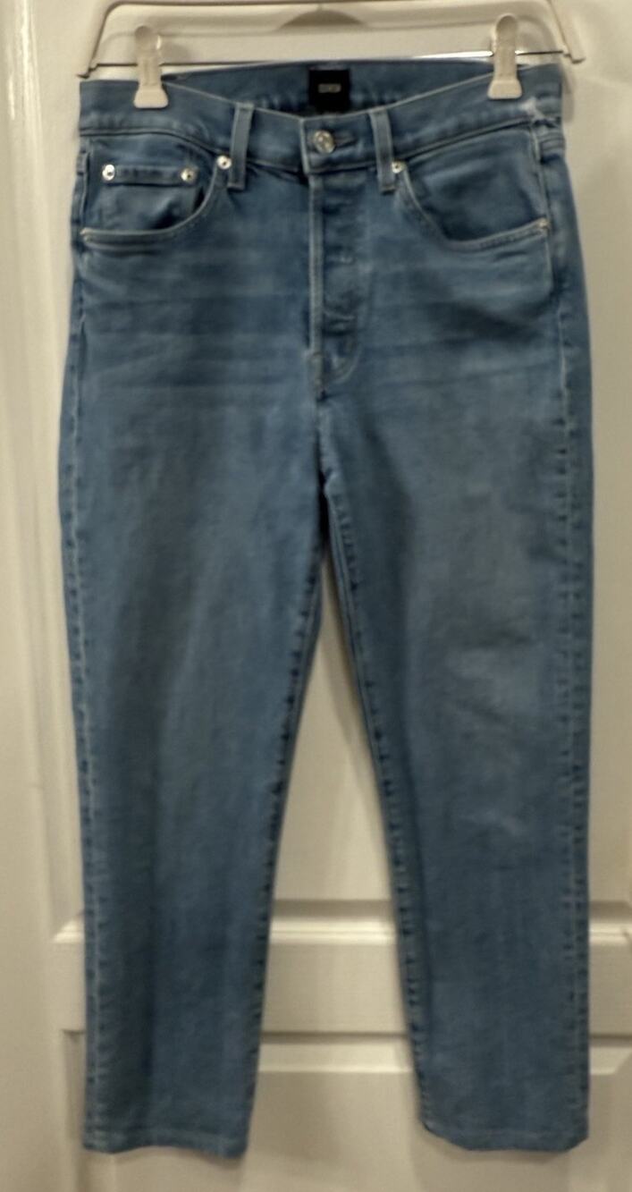 Edwin Women’s Size 27 Mid Rise Straight Cropped Jeans Blue Denim Fly Button